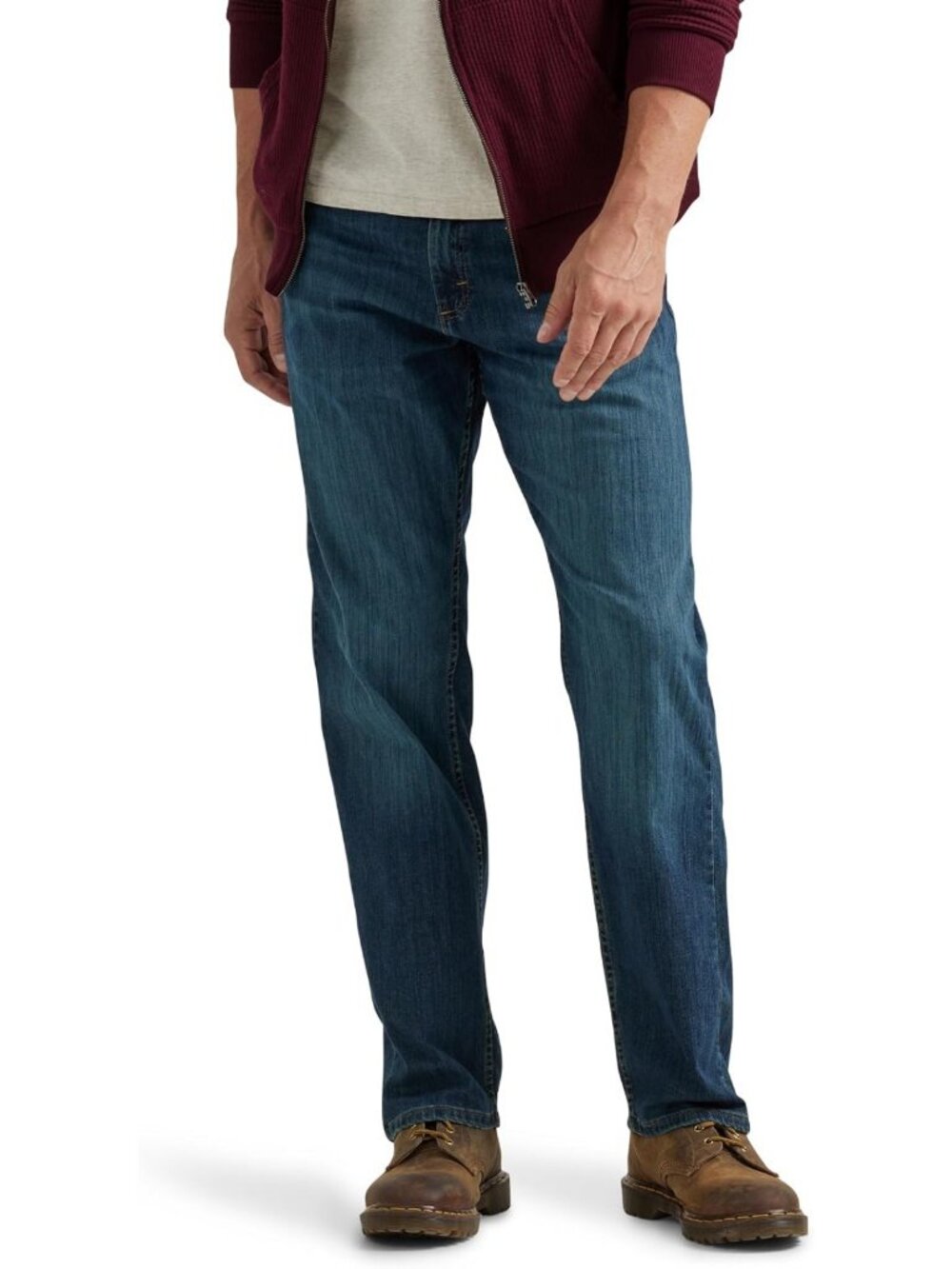 Comfort Flex Waist Relaxed Fit Men's Jeans, Carbon Gray, 40W x 34L - Stylish